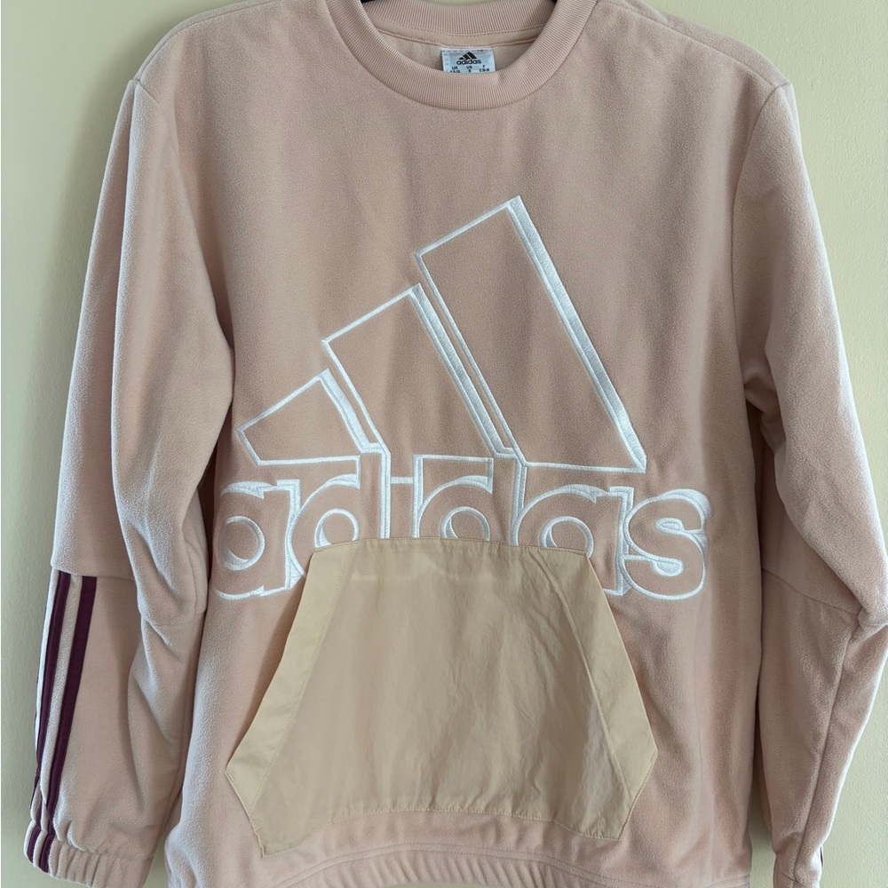 Adidas Pink and Cream Crewneck Sweater
